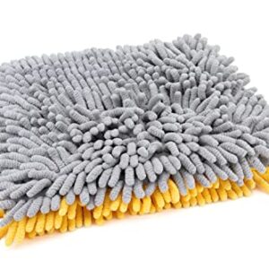 [Noodle] Microfiber Car Wash Pad (9"x9") Gold/Gray - 1 Pack