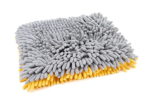 [Noodle] Microfiber Car Wash Pad (9"x9") Gold/Gray - 1 Pack