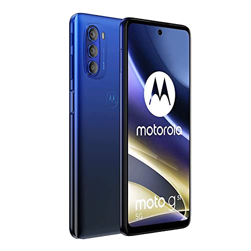 Motorola Moto G51 5G + 4G LTE 128GB + 4GB 6.8" 120 hz 50MP Triple Camera XT2171-1 (Not for Verizon At&t Cricket Boost CDMA) + (Fast Car Charger Bundle) (Winter Blue)