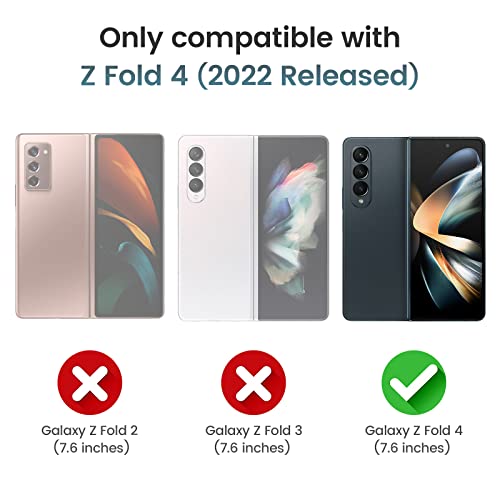 Ruky for Galaxy Z Fold 4 Case, Full Body Cover with Built-in Screen Protector Hard PC Ultra-Thin Anti-Scratches Shockproof Protective Phone Case for Samsung Galaxy Z Fold 4, Black