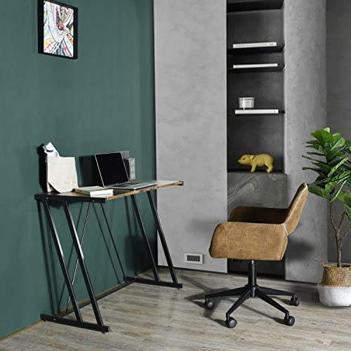 Moon Channel Computer Desk 35'' Home Office Writing Desk, Modern Simple Style Laptop Table with Metal Frames for Small Bronw 35.4 x 18.9 x 29.5 inches