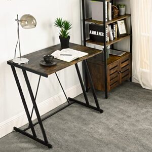 Moon Channel Computer Desk 35'' Home Office Writing Desk, Modern Simple Style Laptop Table with Metal Frames for Small Bronw 35.4 x 18.9 x 29.5 inches