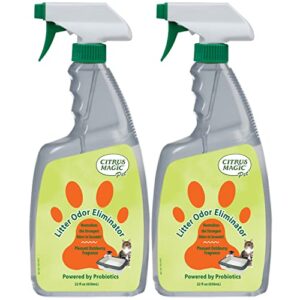 citrus magic pet probiotic litter odor eliminator, outdoor fresh, 22-fluid ounce, pack of 2