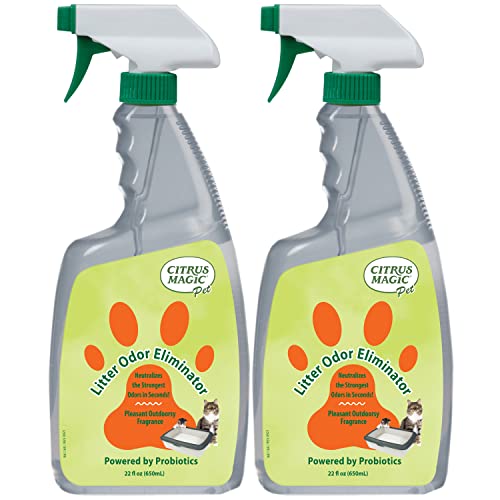 Citrus Magic Pet Probiotic Litter Odor Eliminator, Outdoor Fresh, 22-Fluid Ounce, Pack of 2