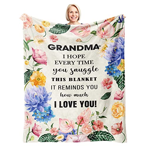 Xutapy Grandma Gifts Blanket 60’’x50’’, Best Gifts for Grandma, Great Grandma Birthday Gifts, Grandma Gifts from Grandchildren, Gigi Gifts for Grandma, Nana Gifts, to My Grandmother Gift Ideas