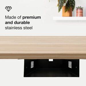 MomsUnited – Premium Under Desk Storage – Convenient Under Desk Drawer – Mountable Desk Drawer for Office & Home – Desk Storage from Alloy Steel – Ideal for Organizing – Size – Black/White