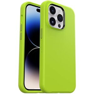 otterbox symmetry series+ antimicrobial case with magsafe for iphone 14 pro (only) - lime all yours (green)