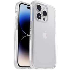 otterbox iphone 14 pro (only) symmetry series case - clear , ultra-sleek, wireless charging compatible, raised edges protect camera & screen