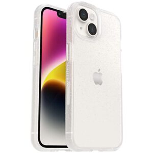 otterbox iphone 14 & iphone 13 prefix series case - stardust (clear/glitter), ultra-thin, pocket-friendly, raised edges protect camera & screen, wireless charging compatible