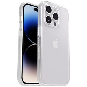 otterbox iphone 14 pro max (only) prefix series case - clear , ultra-thin, pocket-friendly, raised edges protect camera & screen, wireless charging compatible