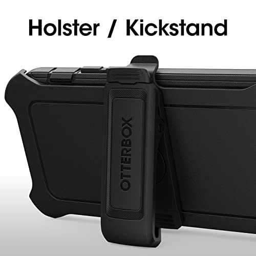 OtterBox iPhone 14 Pro (ONLY) Defender Series Case - BLACK , rugged & durable, with port protection, includes holster clip kickstand