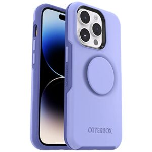 otterbox iphone 14 pro max (only) otter + pop symmetry series case - periwink (purple), integrated popsockets popgrip, slim, pocket-friendly, raised edges protect camera & screen