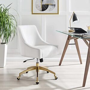 Modway Discern Performance Velvet Swivel Office Chair in White