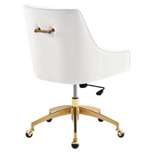 Modway Discern Performance Velvet Swivel Office Chair in White