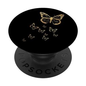 gold black butterfly aesthetic trendy simple minimalist popsockets standard popgrip