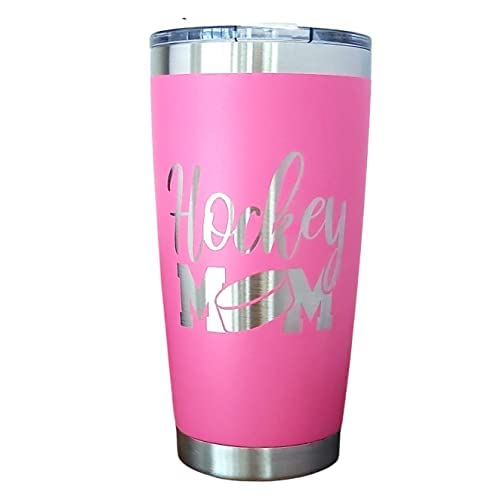 Hockey Mom 20oz Stainless Steel Coffee Travel Mug (Pink), Insulated Tumbler, Hockey mom gifts for women, To Go Mug