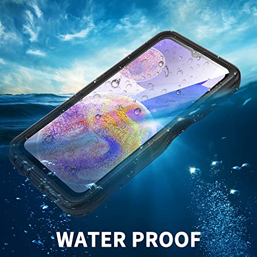 for Samsung Galaxy A23 5G Case, Waterproof Phone Case with Built-in Screen Protector and Lanyard, Full Body Underwater Dustproof Shockproof Rugged Heavy Duty Protection Cover for Samsung A23 5G Black