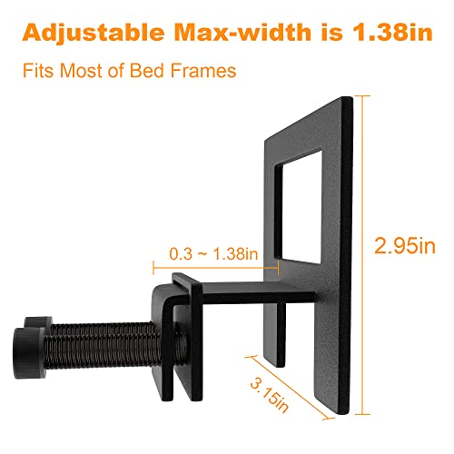 UJUJIA Non Slip Mattress Gaskets 6 PCS,Mattress Holder in Place Gripper for Metal Bed Frame,Thicked and Wider Anti-Slip Baffle,Adjustable Size,Black