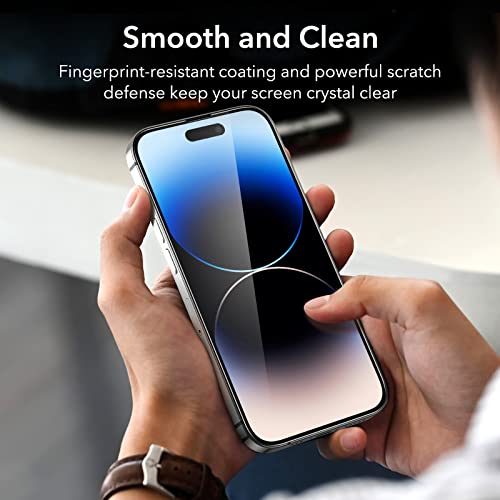 ESR Armorite Screen Protector Compatible with iPhone 14 Pro Max, Ultra-Tough Tempered-Glass, Easy Alignment Frame, 2 Pack, Black