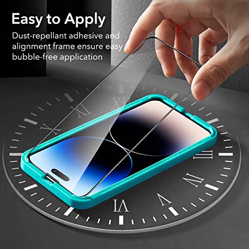 ESR Armorite Screen Protector Compatible with iPhone 14 Pro Max, Ultra-Tough Tempered-Glass, Easy Alignment Frame, 2 Pack, Black