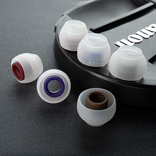 6 PCS/3 Pairs Earbud Tips Yinyoo TRI Clarion Replacement Silicone Ear Buds Tips Earbuds Rubber Tips for 4.50mm-5.50mm Inner Nozzle in Ear Earphones Earbuds(3color, 6PCS,3 Pair,S/M/L)