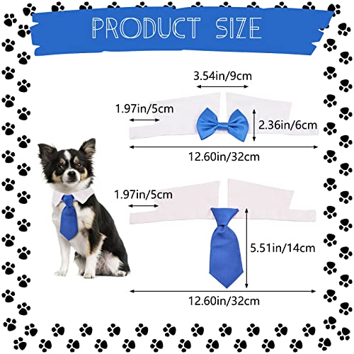 HACRAHO Pet Bow Tie and Neck Tie, 4 Pieces Adjustable Formal Pet Costume Necktie Collar Puppy Kitten Wedding Birthday Tux Collar Bow Tie for Dog Cat