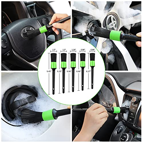 Wontolf 62'' Car Wash Brush with Long Handle Microfiber Car Wash Mop Mitt Kit Car Detailing Brush Cleaning Kit Windshield Squeegee Car Duster Cleaning Cloth for Cars RV Truck Boat 15PCS