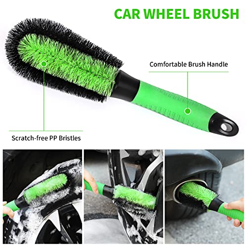 Wontolf 62'' Car Wash Brush with Long Handle Microfiber Car Wash Mop Mitt Kit Car Detailing Brush Cleaning Kit Windshield Squeegee Car Duster Cleaning Cloth for Cars RV Truck Boat 15PCS