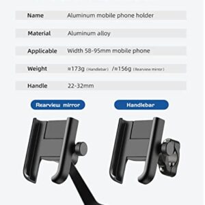 UBeesize Motorcycle Rearview Mirror Phone Mount, Cell Phone Holder for Motor Full Aluminum Alloy Universal Smartphone Holder Mount【Φ10mm】 for iPhone, Galaxy, Google Holds Phones Width Up to 3.7”