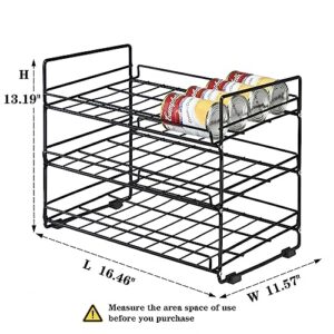 SUFAUY Can Rack Organizer, Can Storage Dispenser Holds up to 72 Cans for Kitchen Cabinet or Pantry, Black