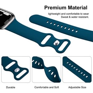 (6 Pack) Sport Band Compatible with Apple Watch Bands 38mm 40mm 41mm 42mm 44mm 45mm 49mm, Soft Silicone Replacement iwatch Strap Bands Compatible for Apple Watch Ultra SE Series 8 7 6 5 4 3 2 1 Men Women (38mm/40mm/41mm S/M, Black/Midnight Blue/Wine Red/S