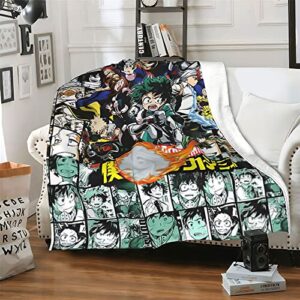 throw blanket for couch cartoon characters soft cozy deku blanket soft plush fluffy warm cozy anime fans blanket for bed sofa camping travel 50''x40''