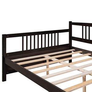 Harper & Bright Designs Full Daybed,Wood Full Size Daybed with Wooden Slats Support, Daybed Sofa Bed Frame for Living Room,Guest Room,Children Room, Espresso