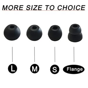 Silicone Ear Tips for Powerbeats Pro, Powerbeats 3 & 2& 4 Replacement Earbuds Tips Powerbeats Double Flange Rubber Eartips for Powerbeats by Dr Dre 8 Pairs Black