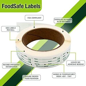 Kinteshun Food Storage Labels,Removale Dissolvable Food Preservation Sticker Label to Glass Plastic Metal Food Containers Jars for Kitchen Restaurant Food Storage Organization(500pcs,2x1")