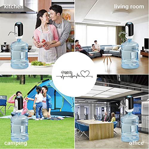 M&R, Automatic Water Bottle Dispenser, Water Bottle Pump USB Rechargeable & Portable Water Bottle Pump Dispenser, for Office, Kitchen, Camping, Indoor and Outdoor Universal 2-5 Gallon Water Bottles