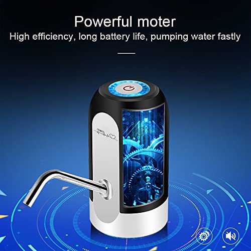 M&R, Automatic Water Bottle Dispenser, Water Bottle Pump USB Rechargeable & Portable Water Bottle Pump Dispenser, for Office, Kitchen, Camping, Indoor and Outdoor Universal 2-5 Gallon Water Bottles