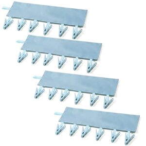 pansyling 4pcs foldable travel hanger cloth hanger bathroom towel rack clothespin easy-to-pack laundry clips clothesline portable drying hanger with 6 clips for socks towels underwear, blue