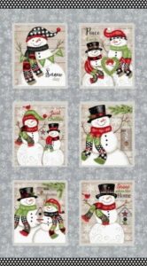 flashphoenix quality sewing fabric –chrismas snowman holiday snow place like home 100% cotton fabric 24 x 44 inch panel