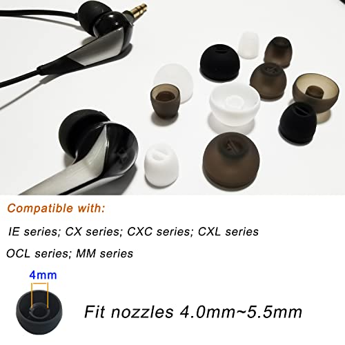 Replacement Ear Tips for Sennheiser Earbuds Tips Replacement Silicone for Sennheiser Momentum IE CX IE300 Extra Small Ear Tips, Black