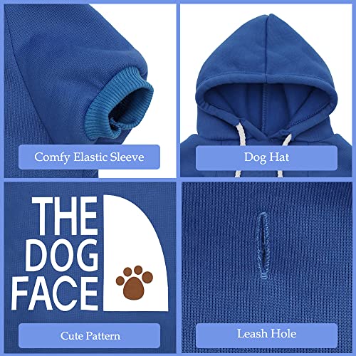 Hozz Chihuahua Dog Hoodie Clothes Cute Small Sweatshirt Warm Clothes Sweaters for Puppy Dogs Blue L