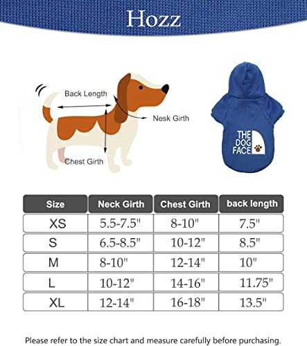 Hozz Chihuahua Dog Hoodie Clothes Cute Small Sweatshirt Warm Clothes Sweaters for Puppy Dogs Blue L