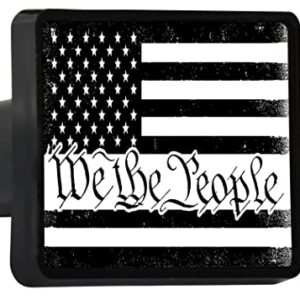 USA American Flag Trailer Hitch Cover Plug US Patriotic Vintage Rustic Flag Constitution We The People