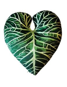 hoffender leaf pillows plant pillows for bedroom, living room and patio green throw pillows (anthurium regale)