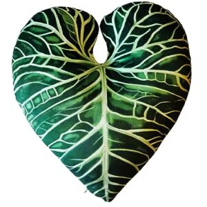 HOFFENDER Leaf Pillows Plant Pillows for Bedroom, Living Room and Patio Green Throw Pillows (Anthurium Regale)