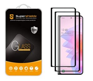 supershieldz (2 pack) designed for samsung galaxy z fold 4 5g (front screen only) tempered glass screen protector, anti scratch, bubble free (black)