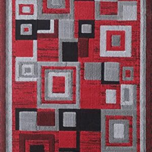 GAI LO Majestic Indoor Rug for Room Anti Slip Rug - 6X9' Feet Area Rug for Office - Soft and Plush Rug for Living Room Polyester Material - Jute Backing Keep Rug in Place - Light Grey-RED