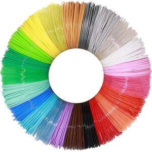 1.75mm 22 mixed colors 3d printing pla filament sample refill pack, each color 10ft, total 220ft pla refills, fit for most 3d printer & normal 3d pen, with extra 2 silicone finger caps by oem mika3d