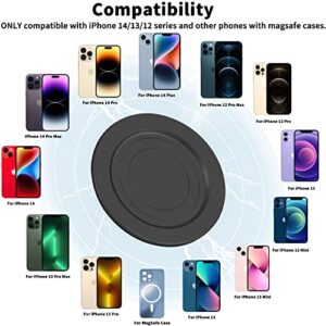 TACOMEGE Phone Grip Magnetic Base for iPhone 12 13 14 Series, Compatible with MagSafe Cases, Removable Socket Grip Base for PopSocket Collapsible Stand (BK)