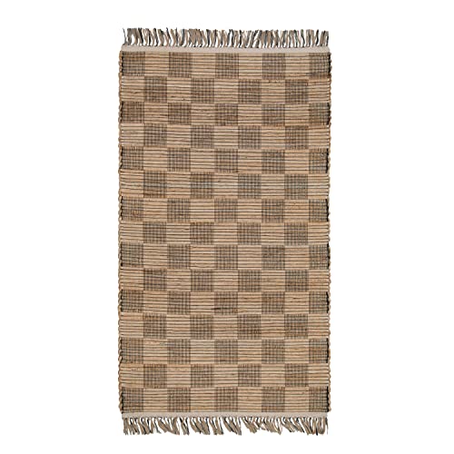 Eco Crave 2x3 Ft Small Jute Natural Area Rug, 100% Hand Woven Rug for Indoor Front Entrance Kitchen & Bathrooms, Low-Pile Floor Carpet, Premium Quality Home Decor.